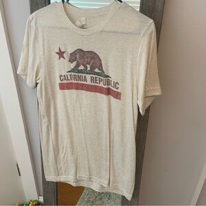Bella Canvas Cream and Red Vintage Style California Flag Graphic Tee